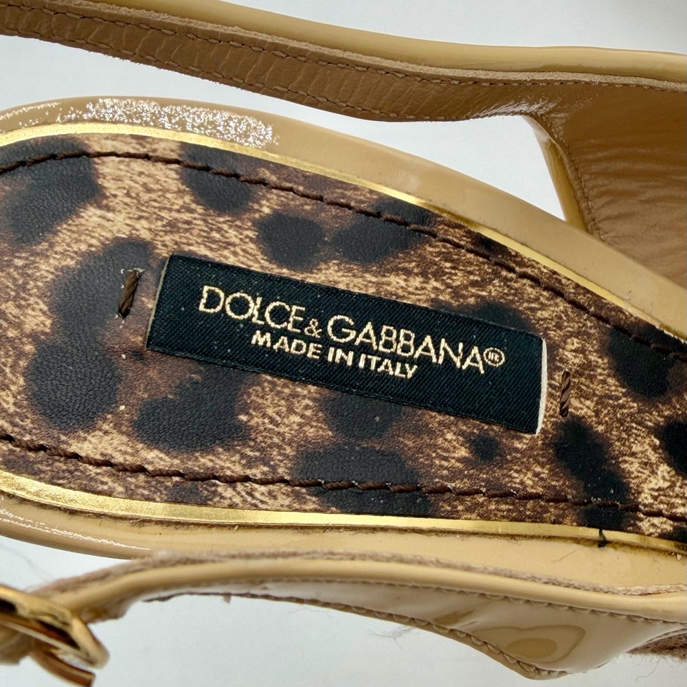DOLCE & GABBANA Rare Vintage Leopard Slingback Platform Heels Style # 15228 - Picture 9 of 16